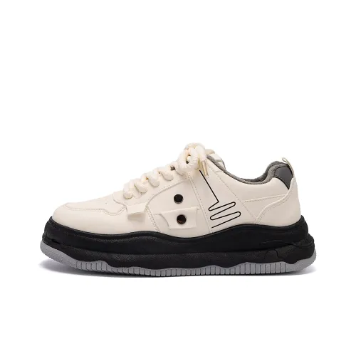 HUANQIU Термическое покрытие Легкий Низкий Топ Скейтборд Кроссовки Мужские Бежево-черные