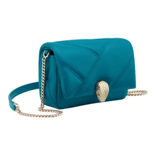 BVLGARI Телячья кожа Сумка через плечо Мини Женская Синяя