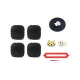 Черный кот и Рыбка-DIY Ручной шарф - с тканью вязаной, волшебный инструмент