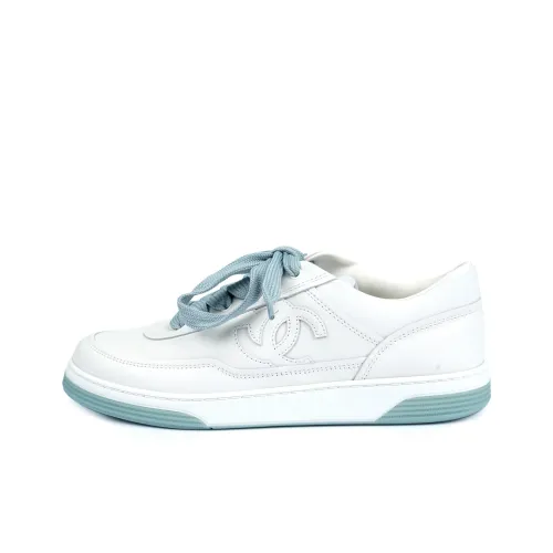 CHANEL Низкие кроссовки для скейтбординга Женские Белые Синие