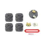 Темно-серый кошка и рыбка - DIY ручной шарф с тканью вязаные волшебный инструмент