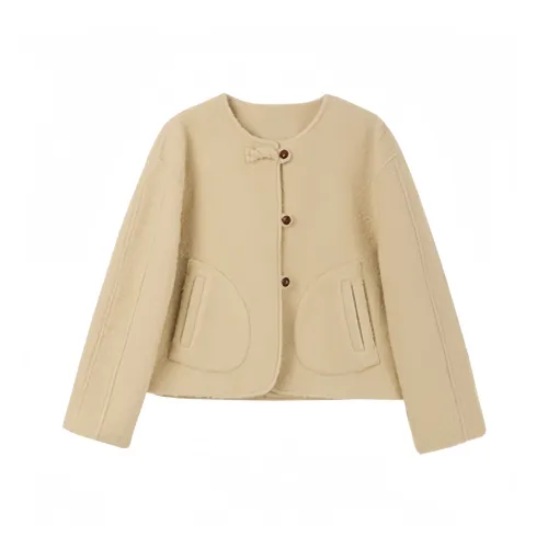 YGPRW Абрикос Женское Короткое Пальто