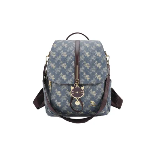 JANITINO ПУ (полиуретан) Рюкзак Стандартный Женский Синий