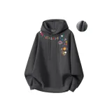 [Heavyweight Флис-Лайнер Полиэстер-Хлопок] Темно-Серый (С принтом на груди, ярлык впереди)