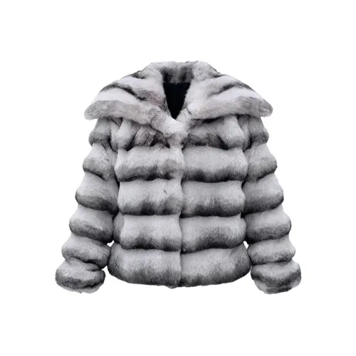 QIAOMONVHAI Серый Женские Меховые изделия