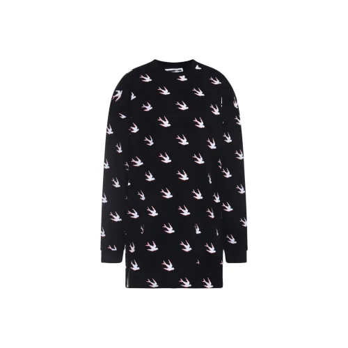 McQ Alexander McQueen Длинное платье с длинными рукавами женское черное