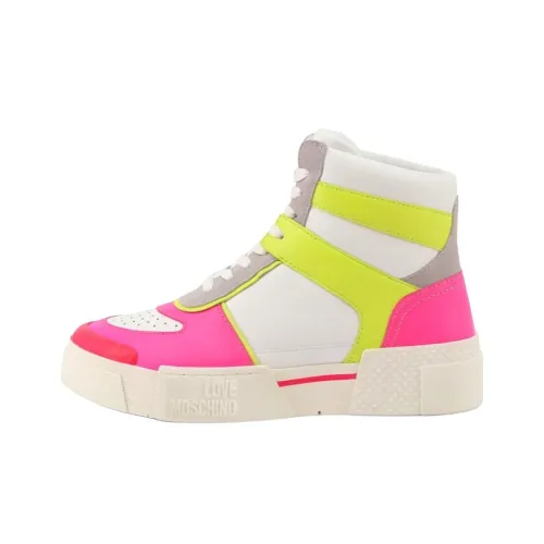 LOVE MOSCHINO Высокие кроссовки для скейтбординга женские белые