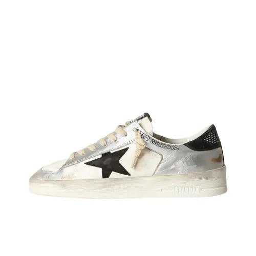Golden Goose Stardan Низкий Топ Стильный Скейтбординг Мужской Серебряный Потертый Позиционирование Стиль