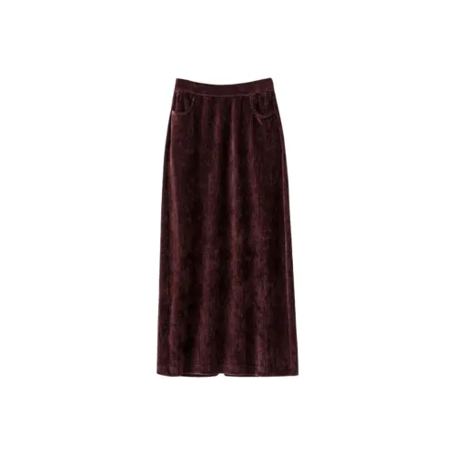 Late White Повседневный Длинный Юбка Женские