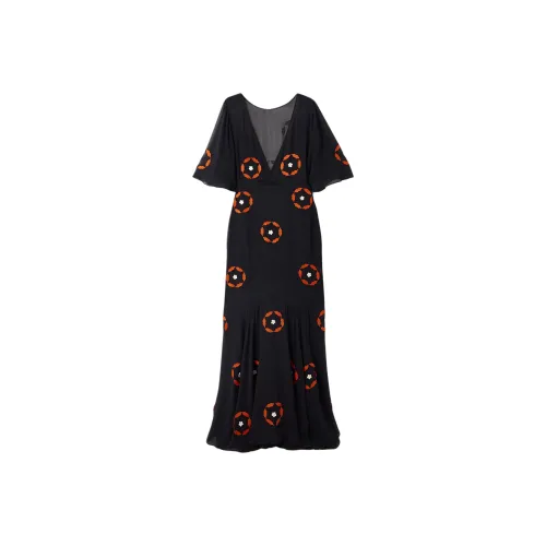 BODE Zoetrope Короткое Платье с Короткими Рукавами Женское