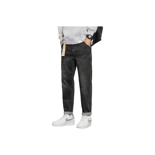 STRONG DREAM Черный Серый Мужские Джинсы