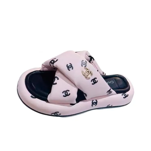CHANEL Rubber Slide Тапочки Женские Розовые