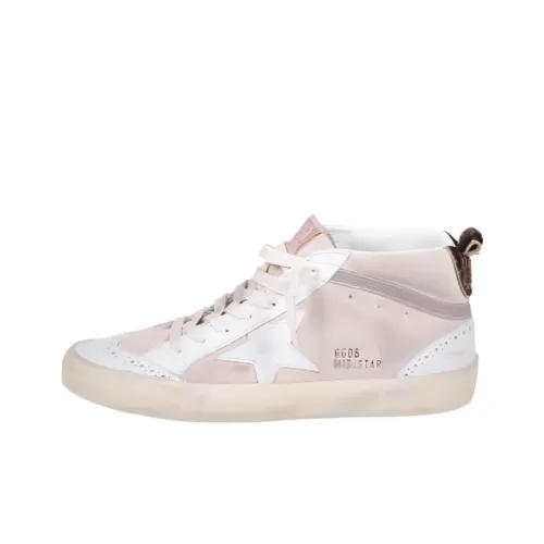 Golden Goose Mid Star Износостойкие Высокие Кроссовки для скейтбординга Женские Розовые Белые