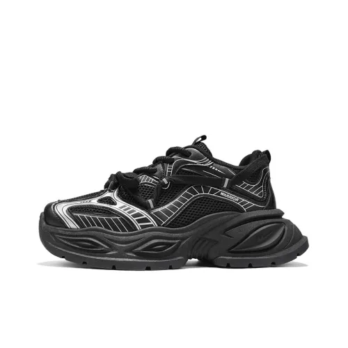 Warrior визуально увеличивает рост устойчивый к истиранию легкий противоскользящий низкий топ толстая подошва кроссовки мужской черный серебристый