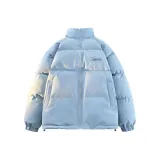 Синий хлопковый пуховик