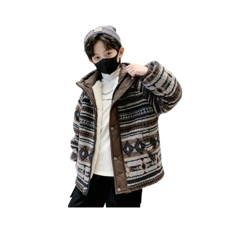 Lanza Повседневный хлопковый пуховик зимний кофейный для подростков