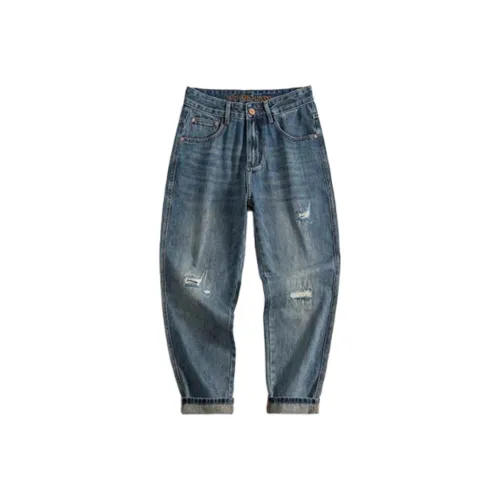 CAT'S PAW Синий Унисекс Джинсы