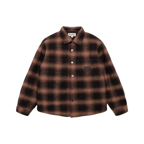 Stussy FW25 Стеганый Клетчатый Рубашка Куртка Унисекс