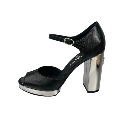 CHANEL 24S Грубый каблук Высокие каблуки Женские Черный