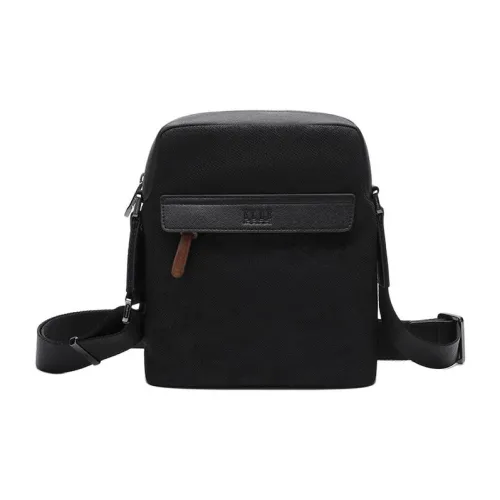 ELLE HOMME Ткань Синтетическая кожа Сумка через плечо Маленькая Мужская Черная