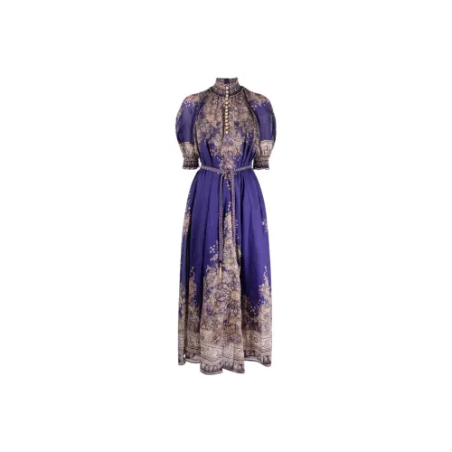 Zimmermann Фиолетовый Женские Короткие Платья с Короткими Рукавами