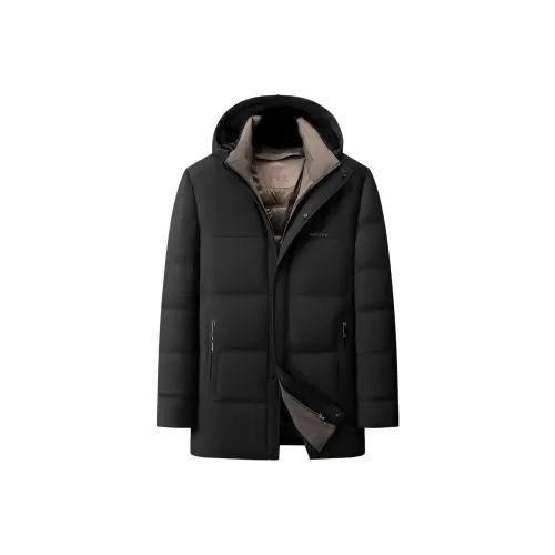 BAISHENGHU Черный Мужской Пуховик
