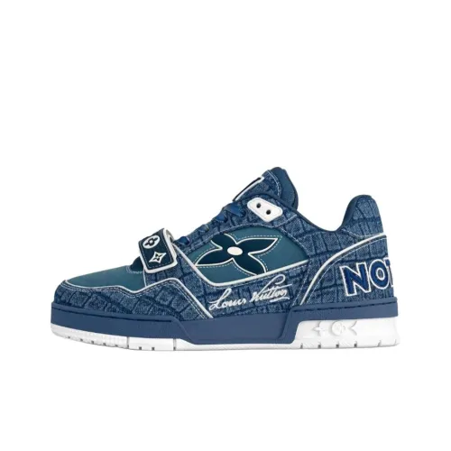LOUIS VUITTON Тренер Low Топ Скейтборд Кроссовки Мужские Морской Синий
