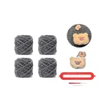 Темно-серый - Свинка - Ярлык - DIY - Ручной - Шарф - с тканью - вязаные - инструменты