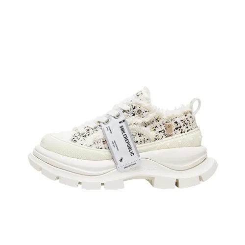 SMILEREPUBLIC Laugh series Устойчивость к истиранию Покрытие Низкий Топ Толстая подошва Кроссовки Унисекс