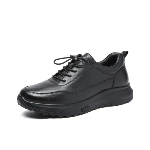 Mulinsen Термический Увеличивающий Высоту Устойчивый к Износу Легкий Низкий Топ Повседневная Обувь Мужская Черная