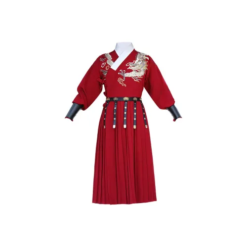 Huan Feather Красный Tuna Костюм+Ремень Напульсник Мужской Ханьфу