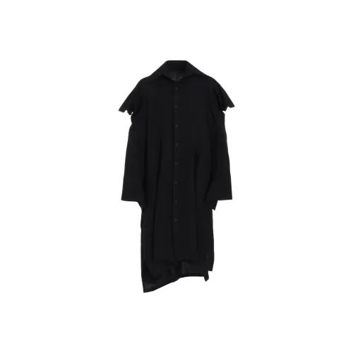 Yohji Yamamoto Femme FW25 Шерсть VIYELLA PUFFED SLEEVES Платье-рубашка Длинное Платье с рукавами Sleeved Женское