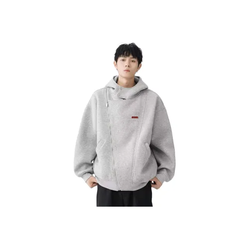 HOKLV Светло-серый С подарками Съемный Пуговица Унисекс Свитшоты