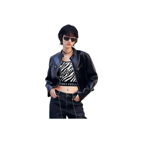 FUUNNY FEELLN Кожа Куртка Женская