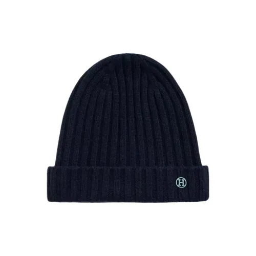 HERMES Кашемир Шапки-бини Мужской Темно-синий