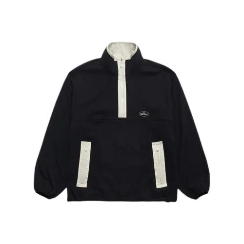 The Barnnet FW25 Eight Молоко Laska Флис Полузастежка Пуловер_Черный Свитшот Унисекс