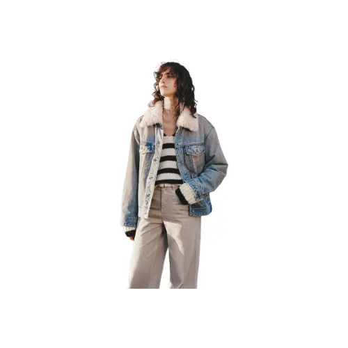 MO CO Джинсовый синий Женские Куртки