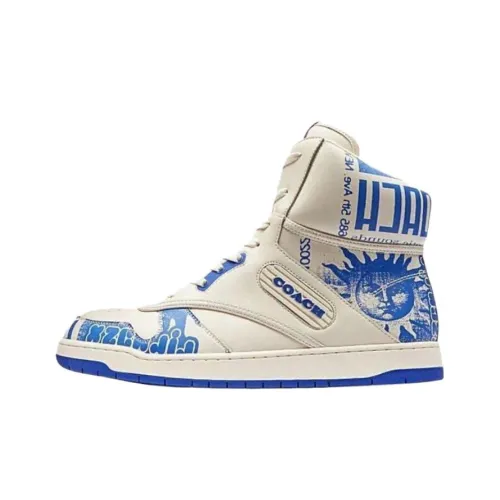 Lil Nas x COACH C202 High Топ Скейтборд Кроссовки Мужские Синие Белые