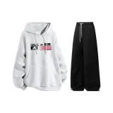 Комплект одежды (Серый топ Фотиния + Черные штаны)