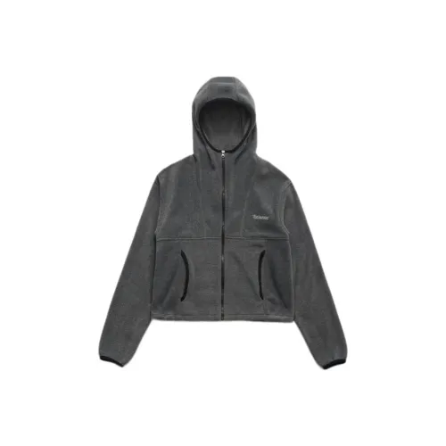 The Barnnet FW25 Eight Молоко Molten Fleece ZIP UP Hoodie_GREY Sweatshirt Women's
