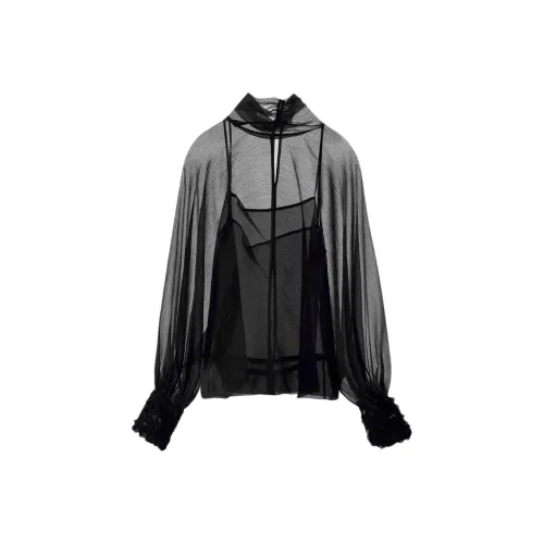 ZARA Collaboration ZW Series Черные Женские Рубашки