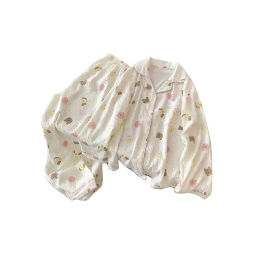 HANQIANNUO Весенний Осенний Пижама Женская с длинными рукавами