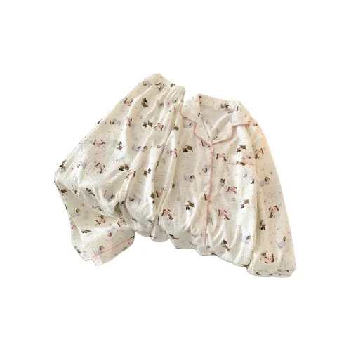 HANQIANNUO Весенний Осенний Пижама Женская Большой Размер