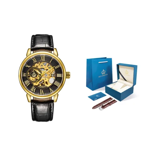 MG.ORKINA MG Автоматический механический механизм часы для мужчин корпус из черепа ремешок из коровьей кожи