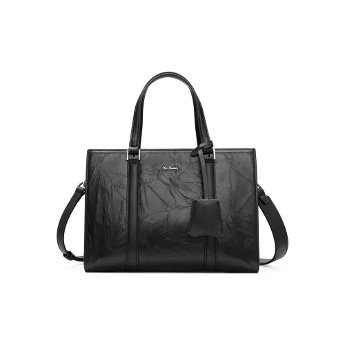 PIERRE CARDIN Сумка из крупнозернистой текстуры коровьей кожи одно плечо стандартная женская черный серый