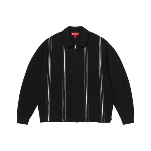 Supreme FW25 WEEK7 Stripe ZIP UP POLO Свитер Трикотаж Унисекс