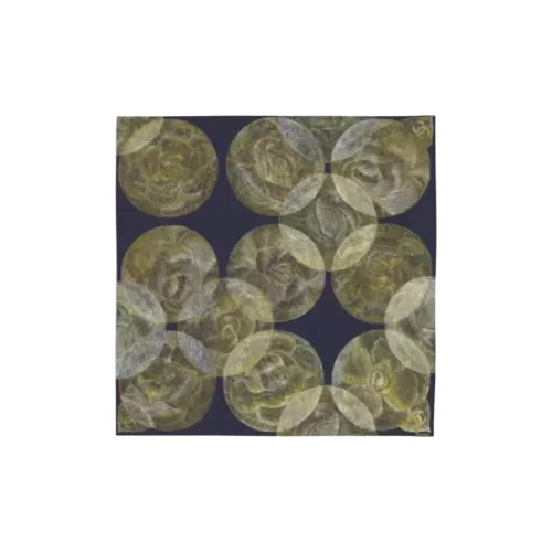 CHANEL Шелковые шарфы Женские Черный Зеленый