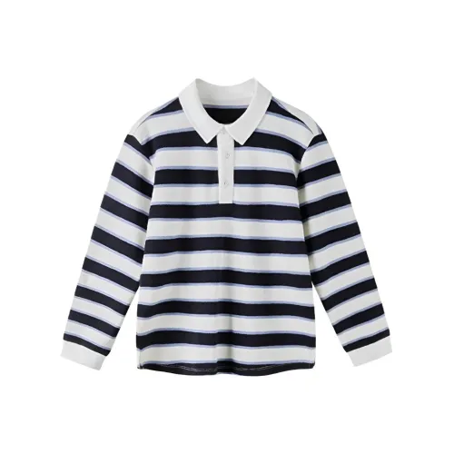 Euv Color Block Stripes T-Shirt Spring Fall Winter Casual Sports Preppy Style Детский