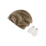 Коричневая шляпа + белые перчатки