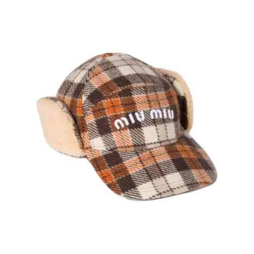 MIU MIU Полиамид Чистая шерсть Шапки и Кепки Унисекс Какао-коричневый Папайя
